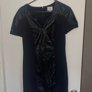 Eci dress with pleather detail